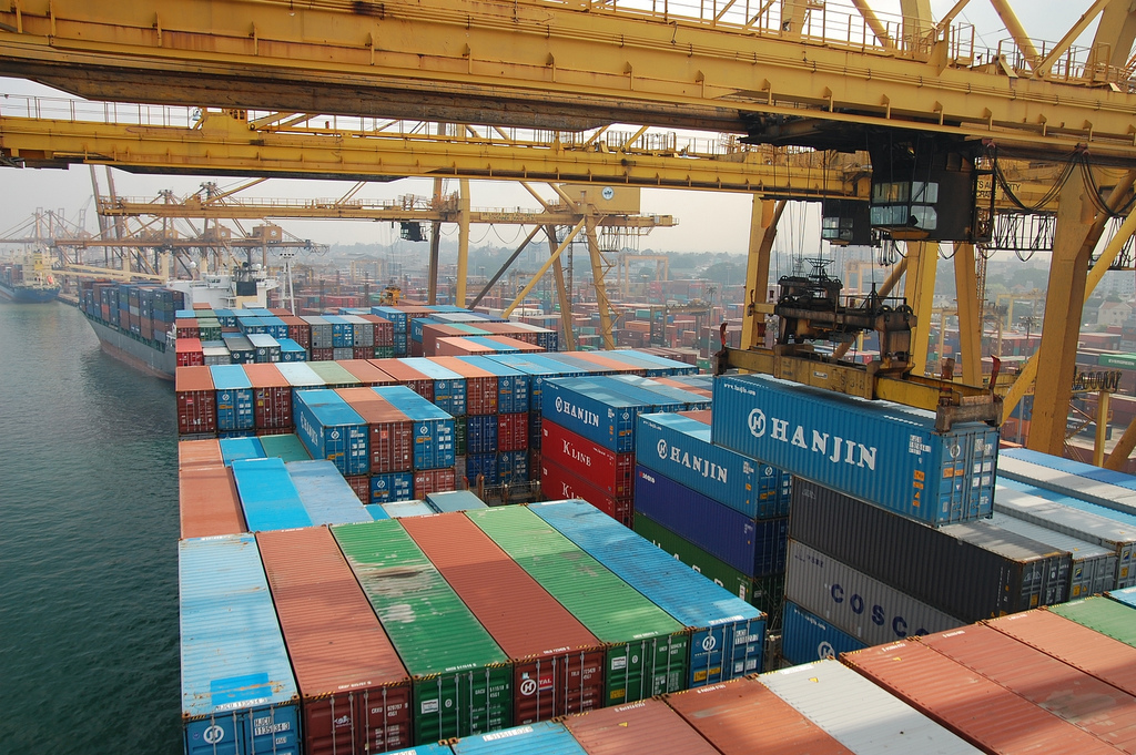 Shipping containers at Colombo Harbour