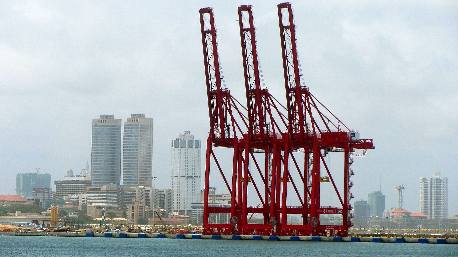 Container cranes at Colombo Harbour