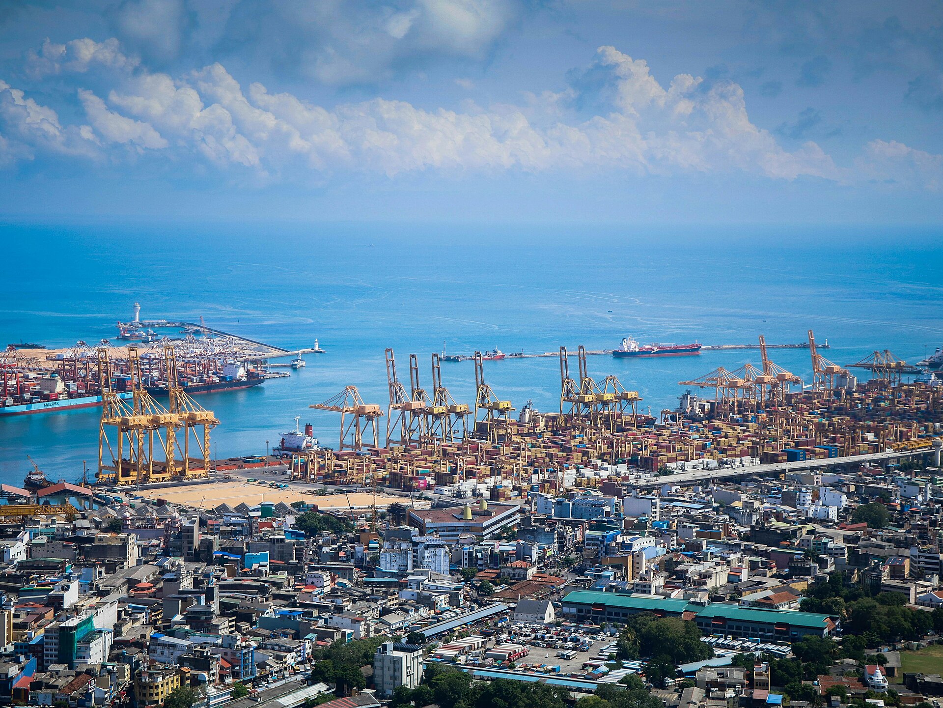 Aerial view of the Port of Colombo