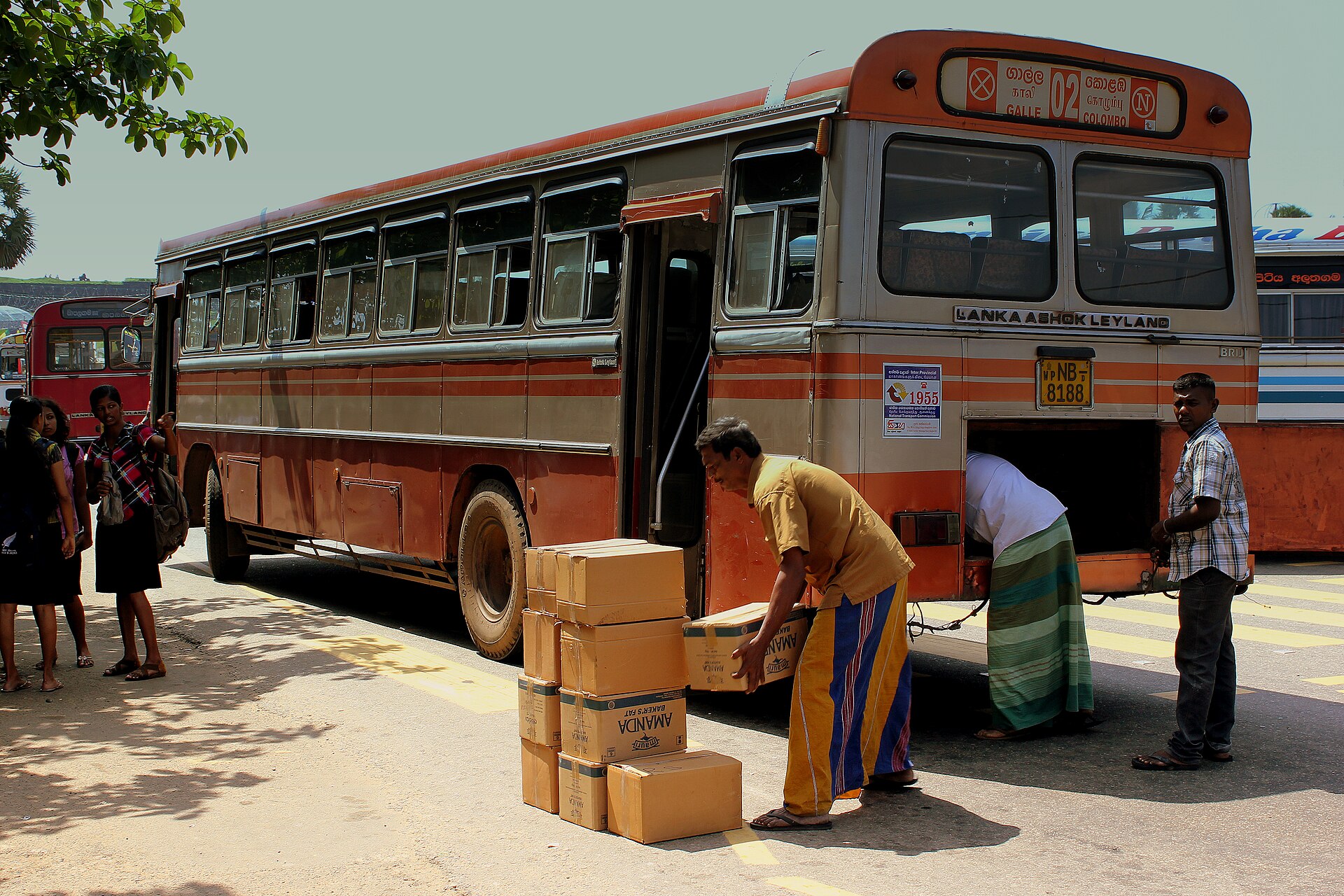 Cargo unloading in Galle, Sri Lanka